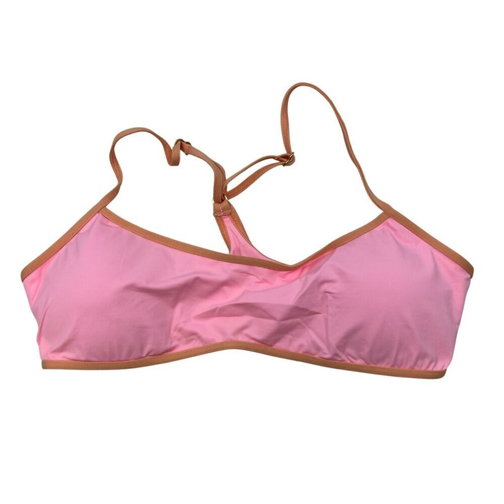 L*Space Women’s Pamela Pull Over Bikini Top T-Back Pink/Orange Size XL New